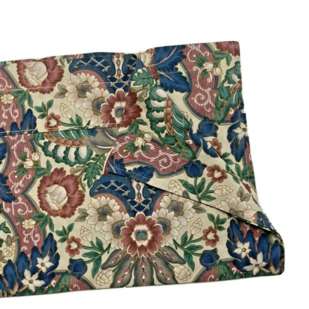 2 Vintage 70s Custom Curtains Valances Paisley